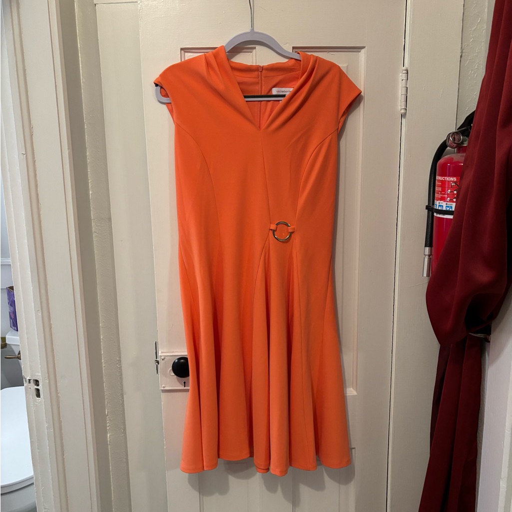 Liz Claiborne Vibrant Orange Midi Dress
